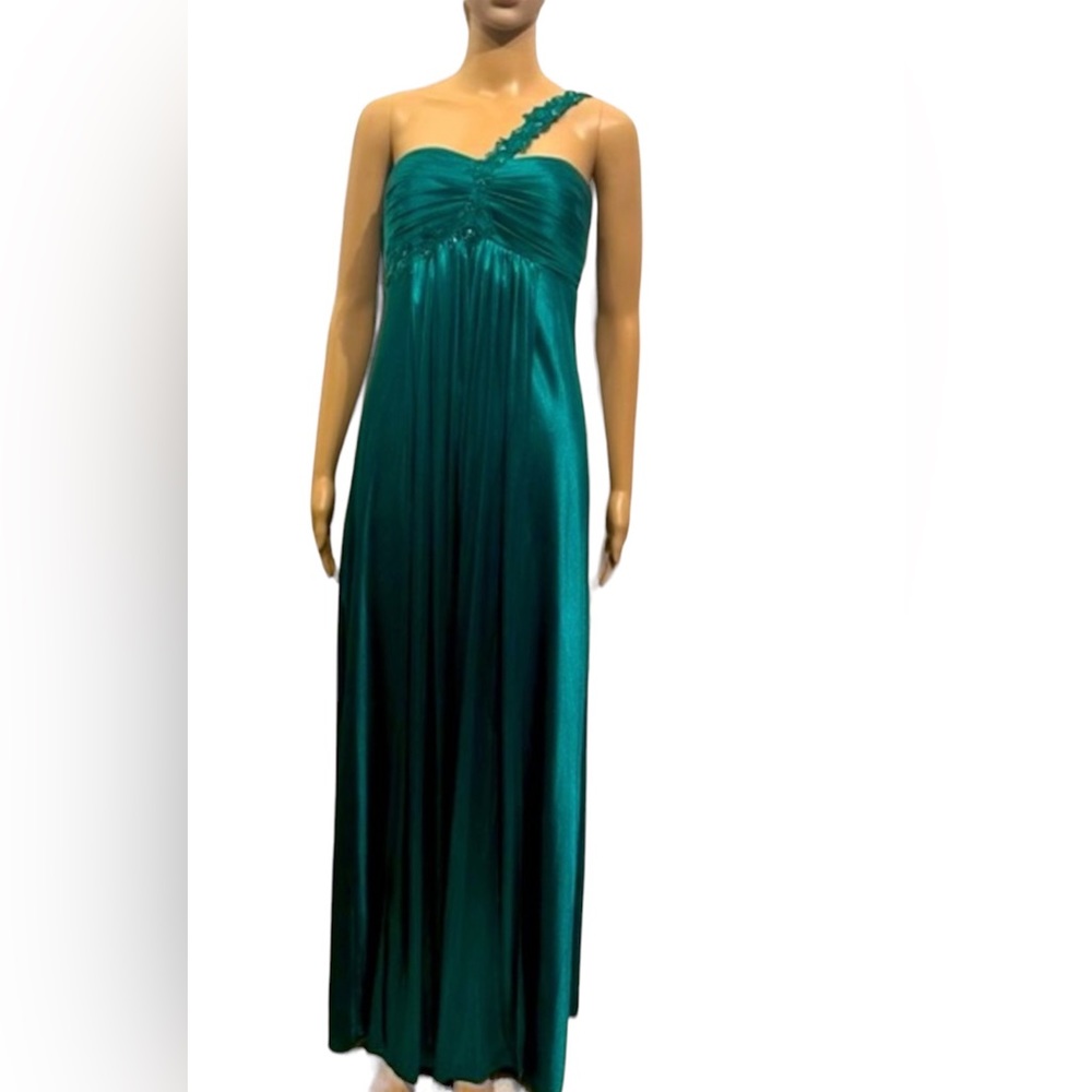 NWOT Satin Maxi Dress Green Size 5/6 - Picture 6 of 12